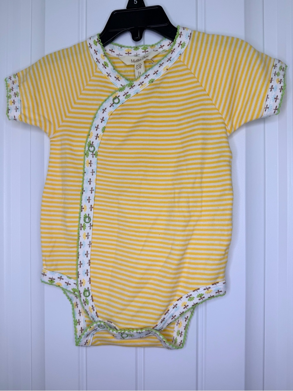 Matilda Jane ITTY BITTY BODYSUIT 12-18 M Striped 1pc Baby Daydream Yellow Stripe